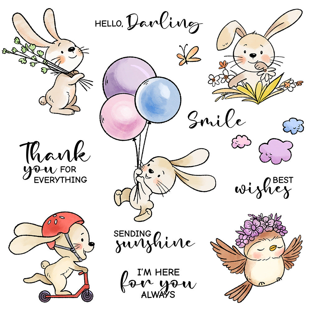 Flowers and Bunnies Dies & Stamps Set