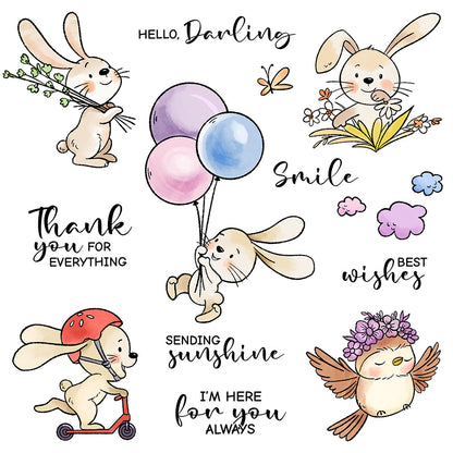 Flowers and Bunnies Dies & Stamps Set