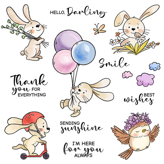 Flowers and Bunnies Dies & Stamps Set