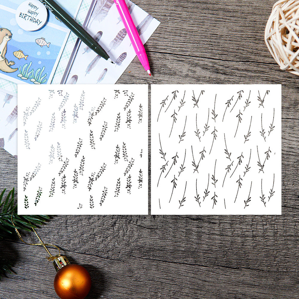 2 PCS Branch Pattern DIY Painting Hollow Stencil