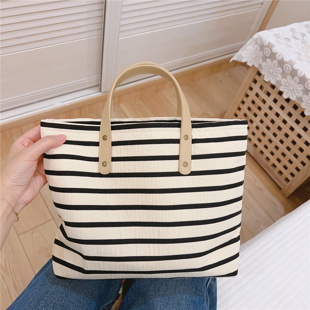 Artistic Retro Striped Daily Tote Bag