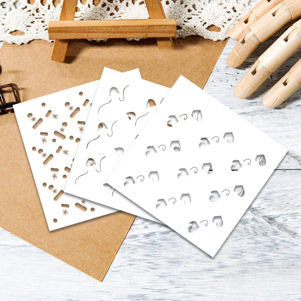 3 PCS Hats and Gloves Pattern DIY Painting Hollow Stencil