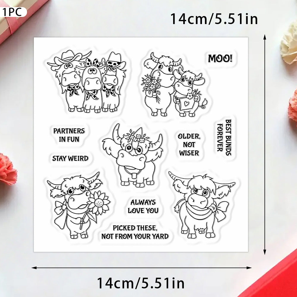 Flower Cow Dies & Stamps Set
