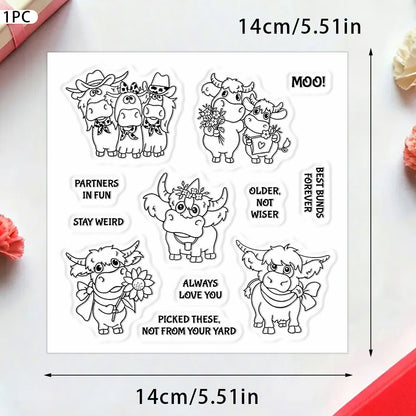 Flower Cow Dies & Stamps Set