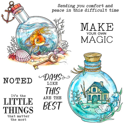 Glass Bottle Dies & Stamps Set