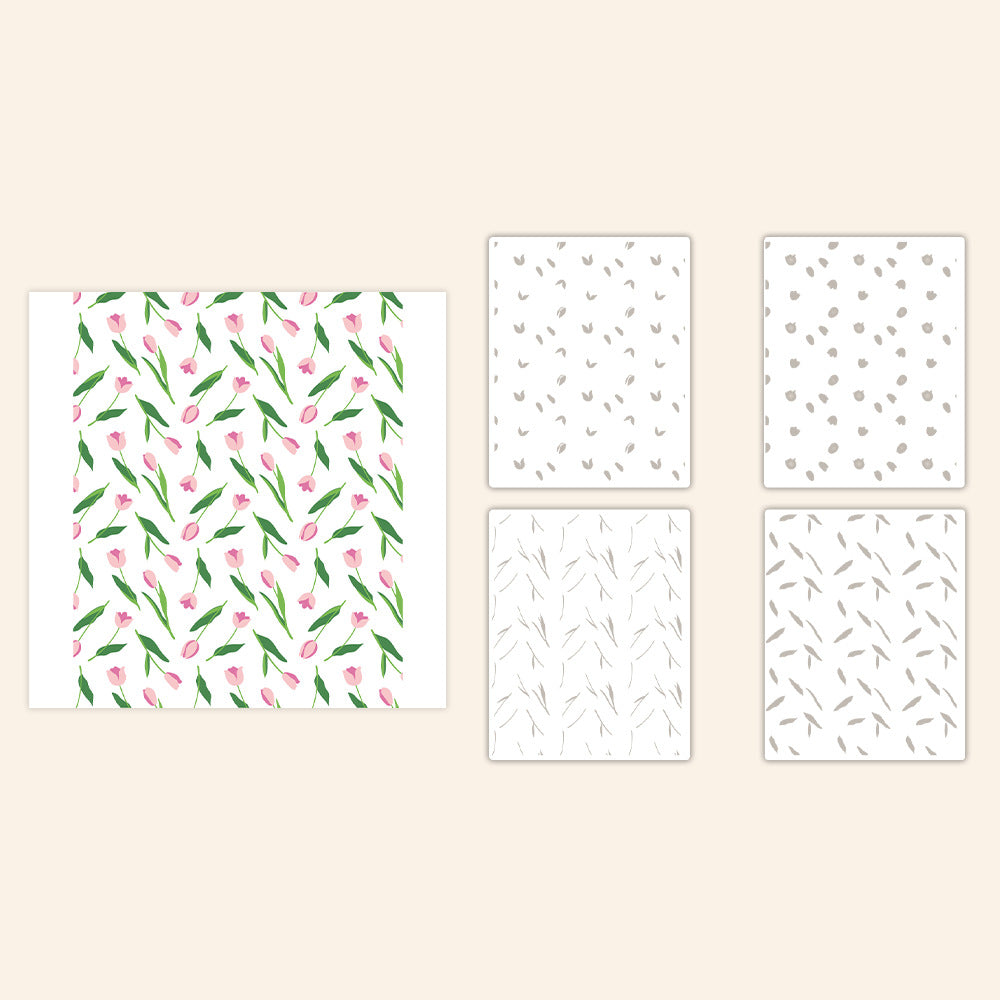 4 PCS Tulip Pattern DIY Painting Hollow Stencil