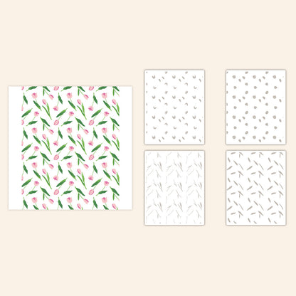 4 PCS Tulip Pattern DIY Painting Hollow Stencil