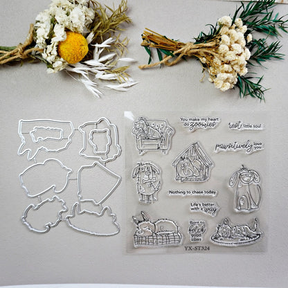 Resting Dogs Dies & Stamps Set