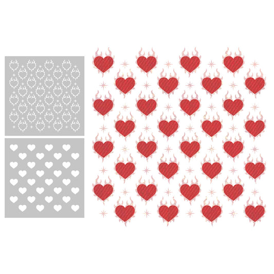 2 PCS Heart Pattern DIY Painting Hollow Stencil
