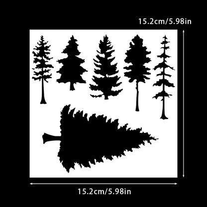 Pine Tree Pattern DIY Painting Hollow Stencil