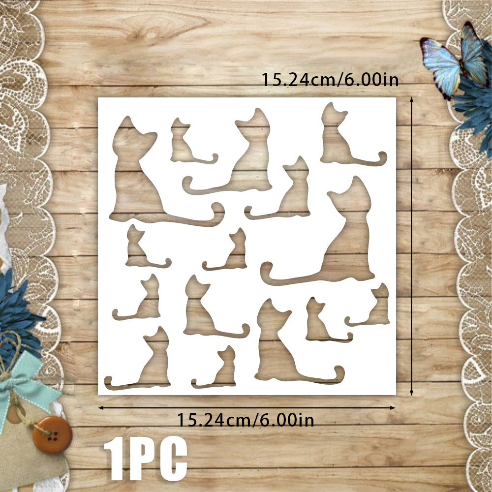 Kitten Pattern DIY Painting Hollow Stencil