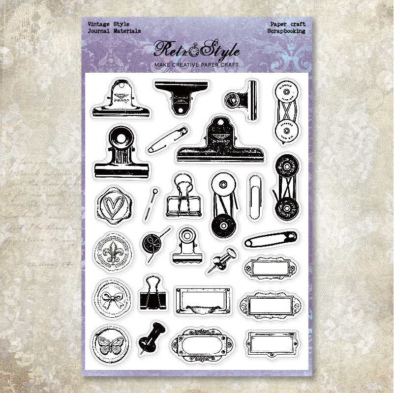 Vintage Style DIY Journal Clear Stamps