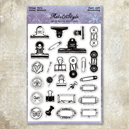 Vintage Style DIY Journal Clear Stamps