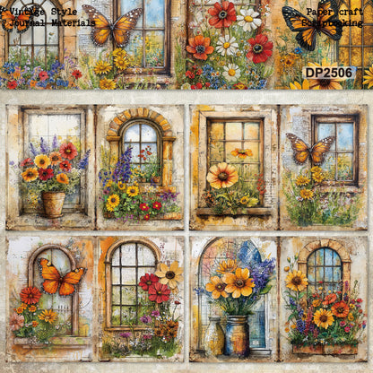A5 Retro Flower Room Journal Scrapbook Paper