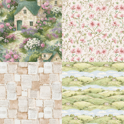 24PCS 6" Country Garden Scrapbook Paper & Cardstock