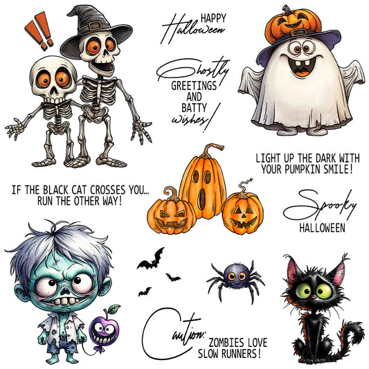 Halloween Skeleton Ghost Dies & Stamps Set