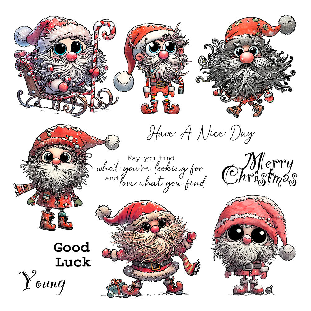 Christmas Cute Furry Beard Clear Stamps