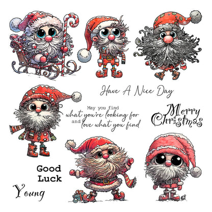 Christmas Cute Furry Beard Clear Stamps
