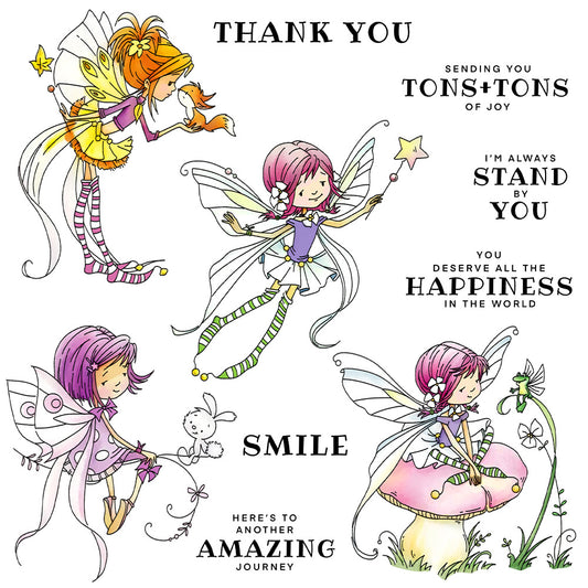 Cute Flowers Fairy Dies & Stamps Set