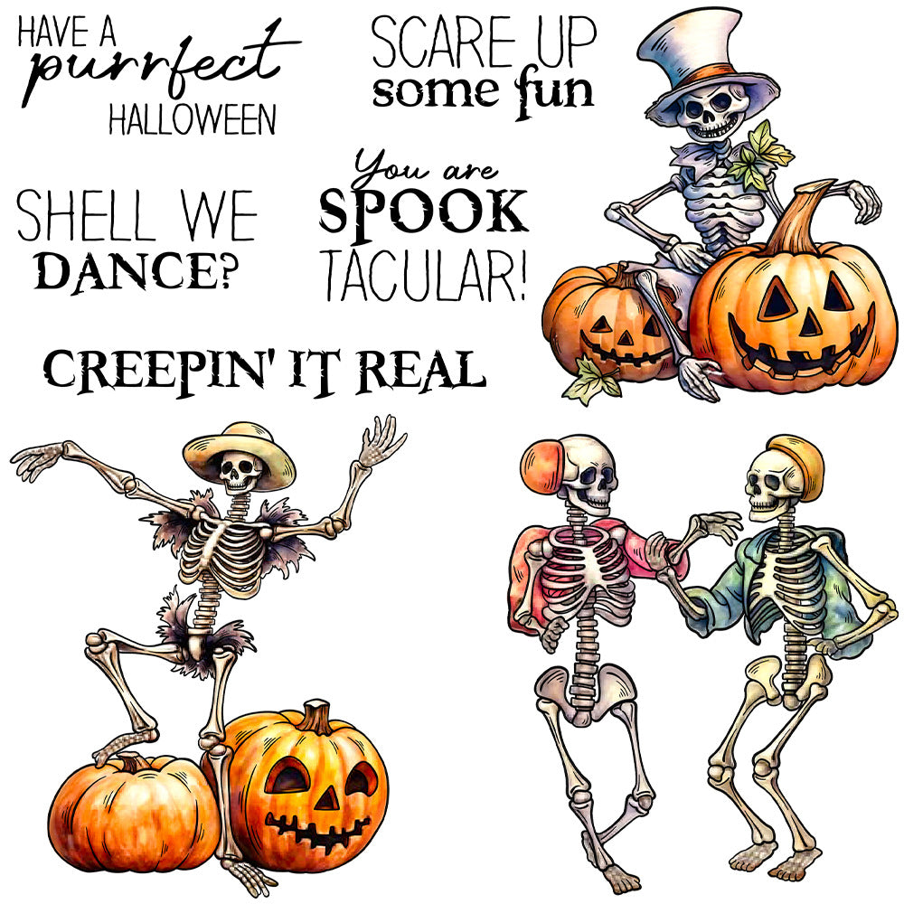 Halloween Dancing Skeleton Dies & Stamps Set