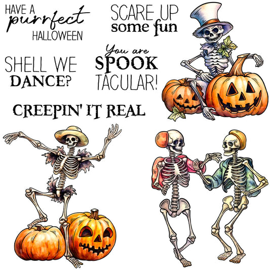 Halloween Dancing Skeleton Dies & Stamps Set