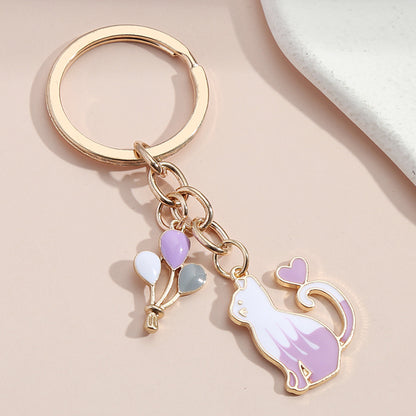 Cat Rabbit Balloon Keychain