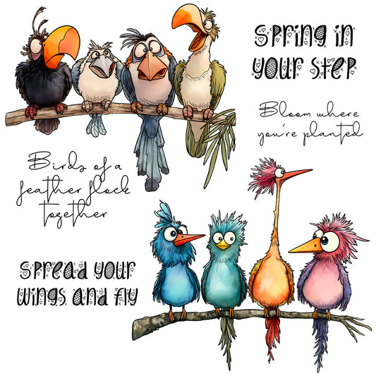 Funny Birds Dies & Stamps Set