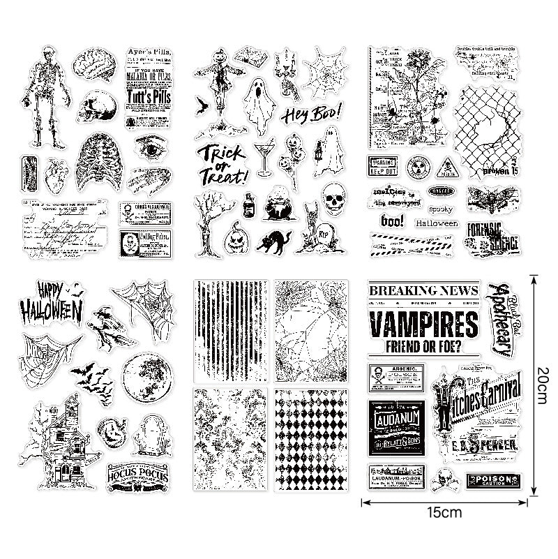 Halloween Theme DIY Decorative Journal Clear Stamps