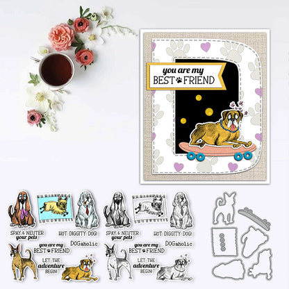 Cute Puppy Dies & Stamps Set
