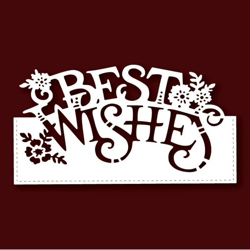 Best Wishes Words Frame Cutting Dies