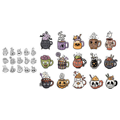 Halloween Funny Skull Cup Dies & Stamps Set