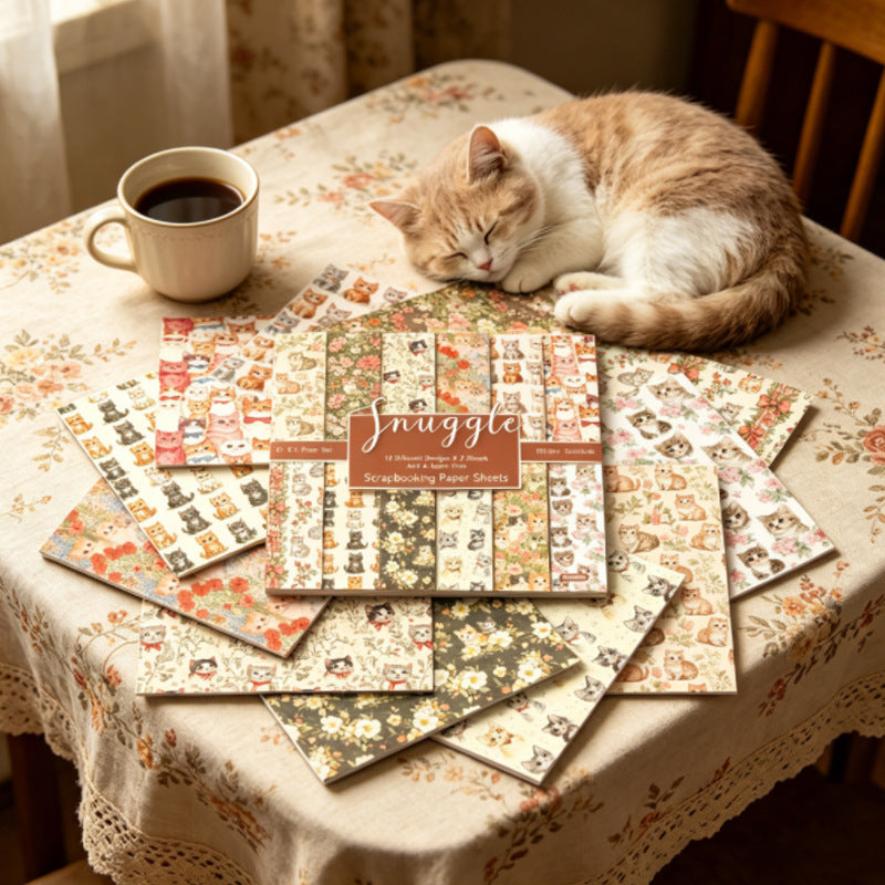 24PCS 6" Vintage Cats Scrapbook Paper & Cardstock