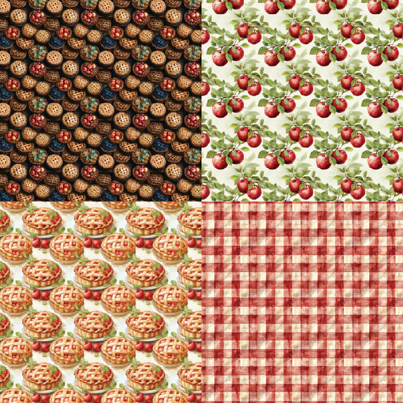 24PCS 6" Apple Strudel Scrapbook Paper & Cardstock