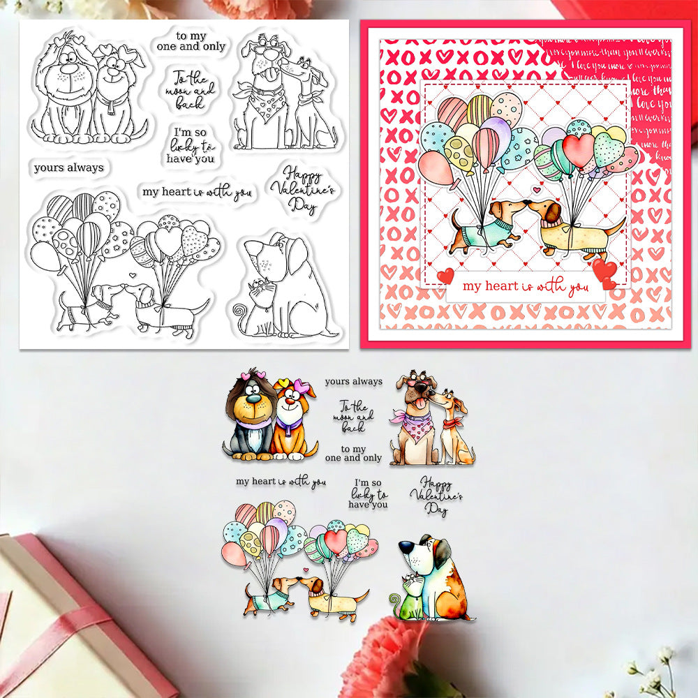 Valentine's Day Dogs Clear Stamps