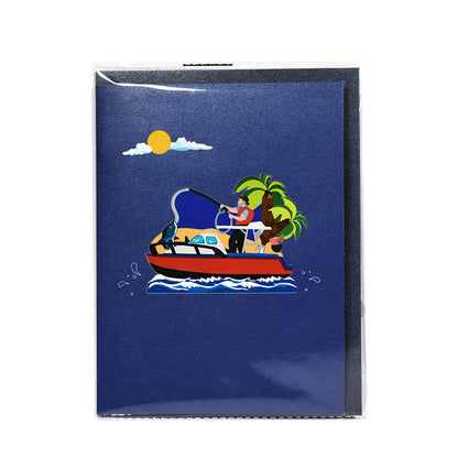 3D Creative Sea Fishing Pop-Up Greeting Card