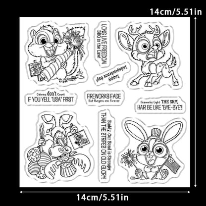 Independence Day Animals Clear Stamps