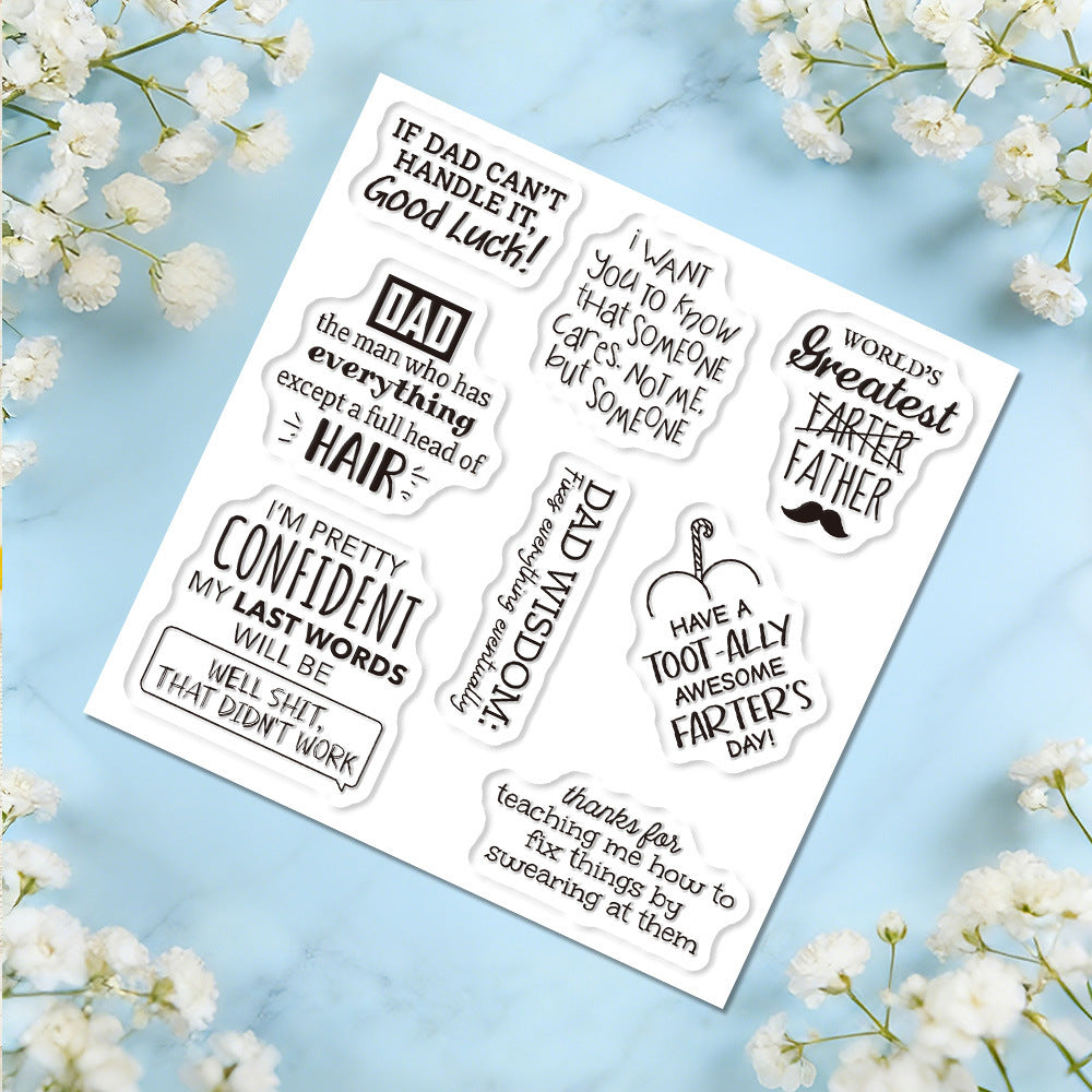 Funny Father's Day Text Clear Stamps