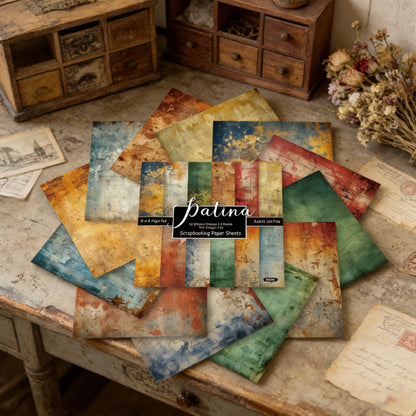 24PCS 6" Patina Scrapbook Paper & Cardstock