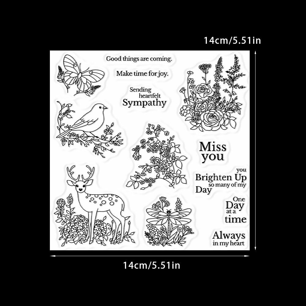 Fresh Flowers and Birds Clear Stamps