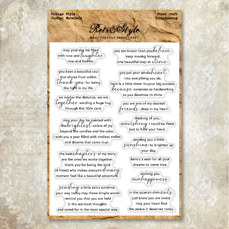 Words and Sentences DIY Scrapbook Clear Stamps