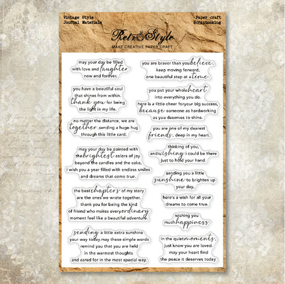 Words and Sentences DIY Scrapbook Clear Stamps