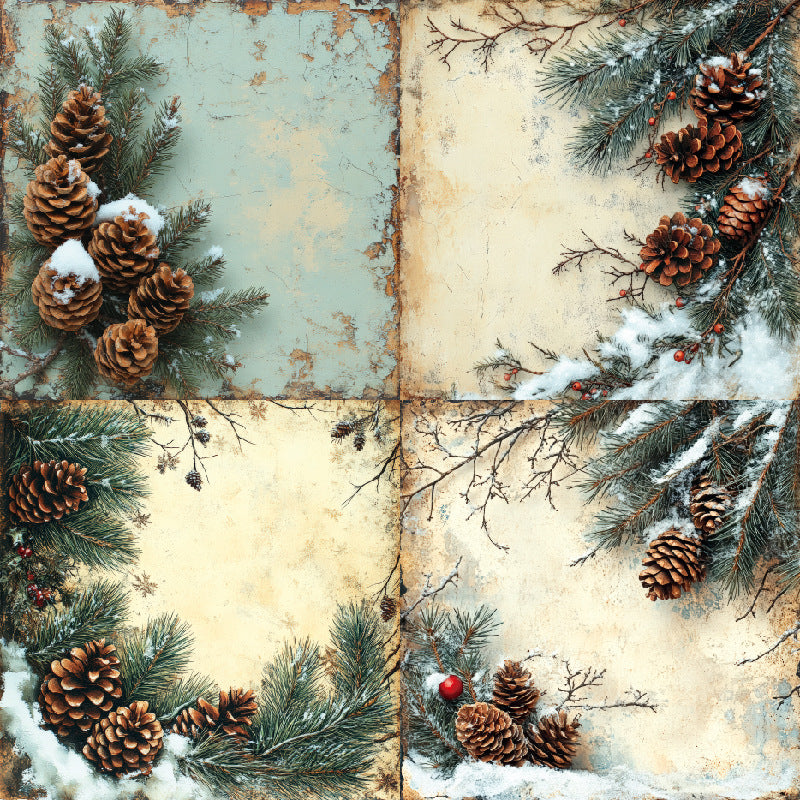 24PCS 6" Frost Pine Scrapbook Paper & Cardstock