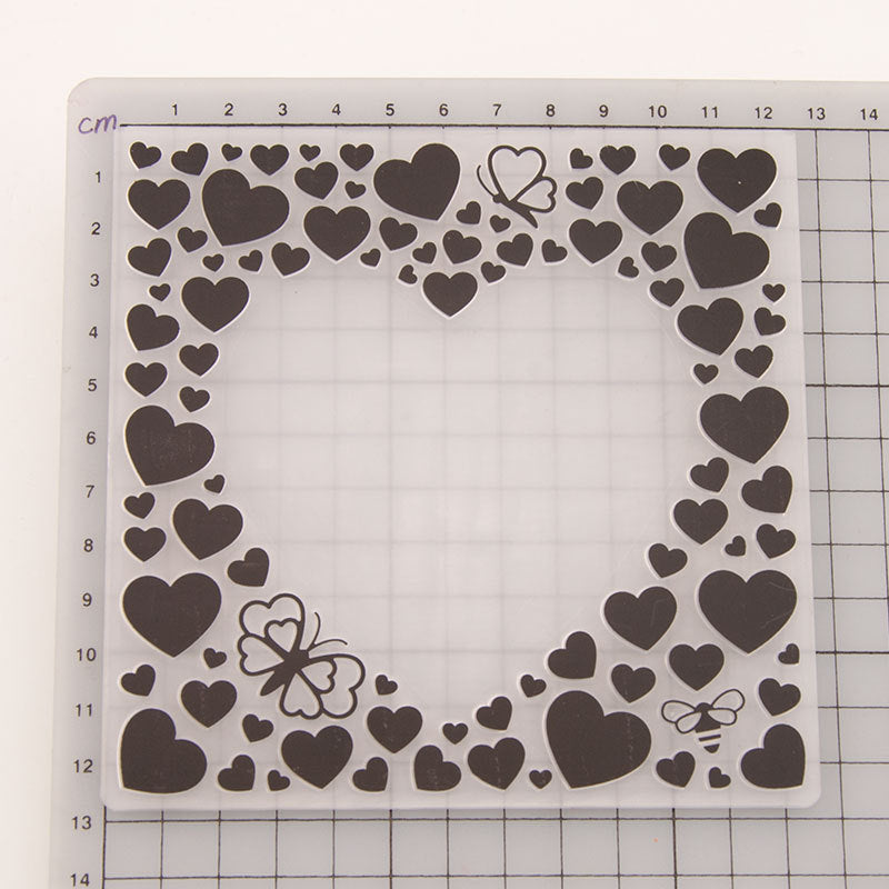 Heart background Plastic Embossing Folder