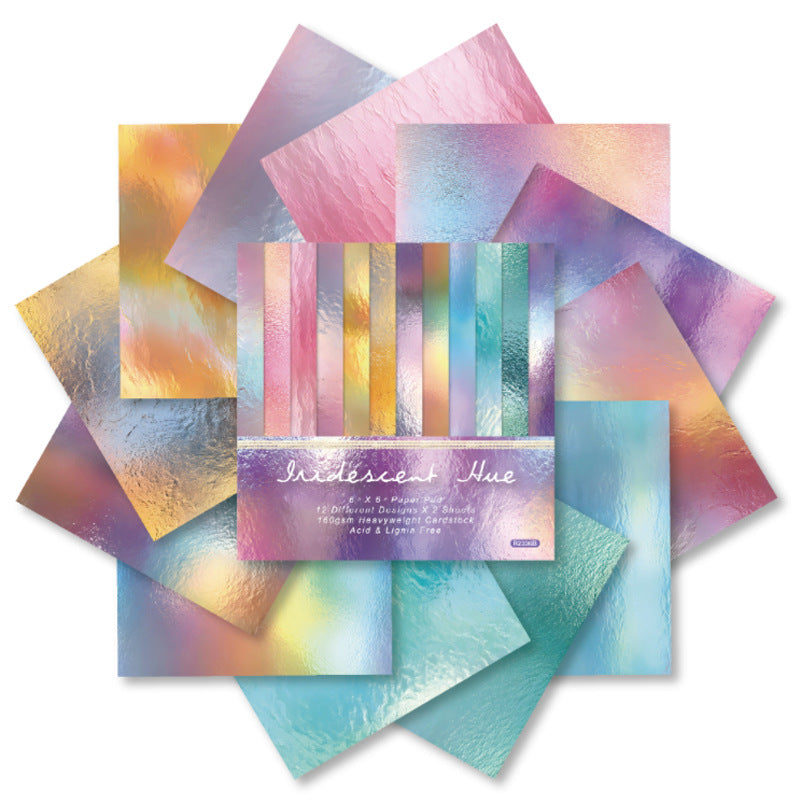 24PCS 6" Iridescent Hue Scrapbook Paper & Cardstock