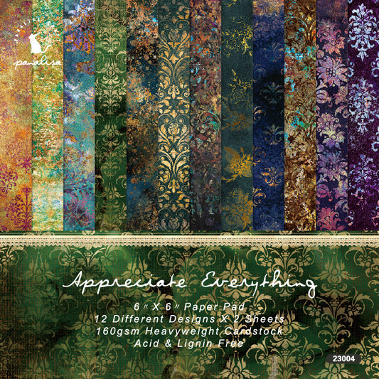 24PCS 6" Appreciate Everything Scrapbook Paper & Cardstock