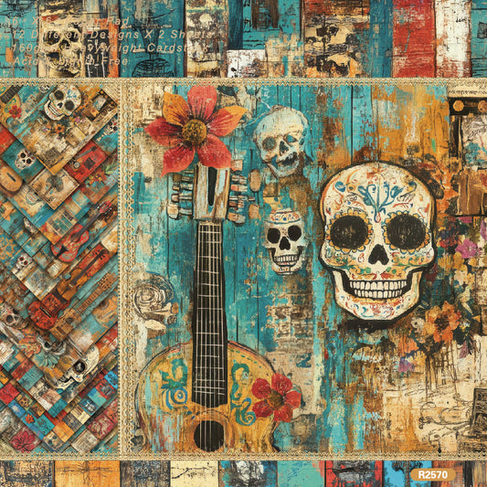 24PCS 6" Skull Scrapbook Paper & Cardstock