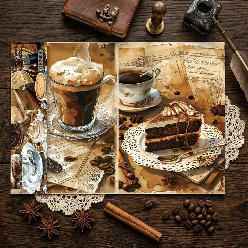 A5 Vintage Coffee Journal Scrapbook Paper