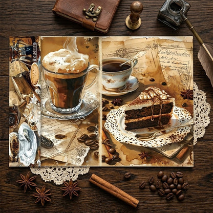 A5 Vintage Coffee Journal Scrapbook Paper