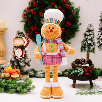 Christmas Stretchable Legs Gingerbread Man Doll Ornaments