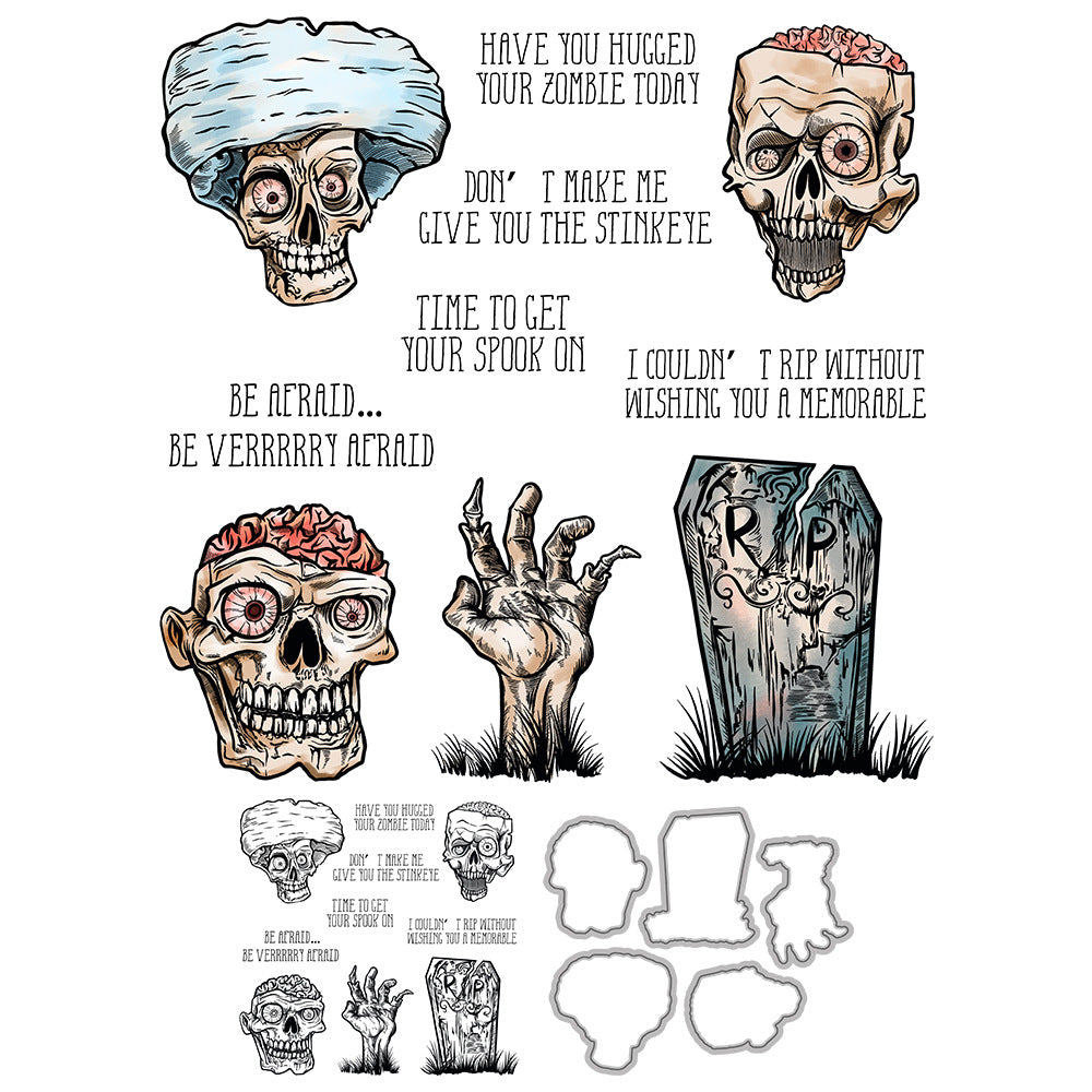 Halloween Theme Dies & Stamps Set